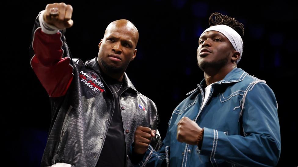 Former UFC fighter Michael 'Venom' Page stood next to Misfots co-founder KSI