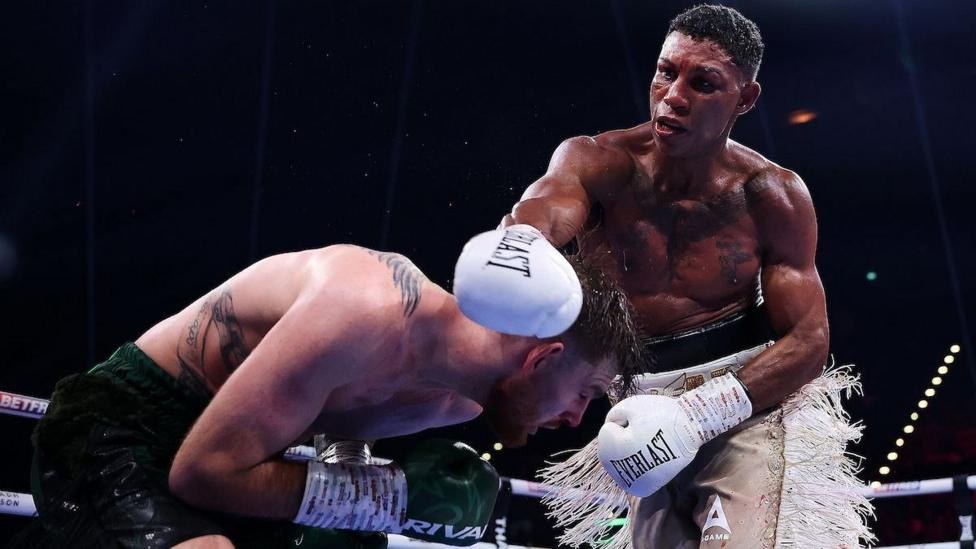 Bilal Fawaz throws a right hand against Eithan James